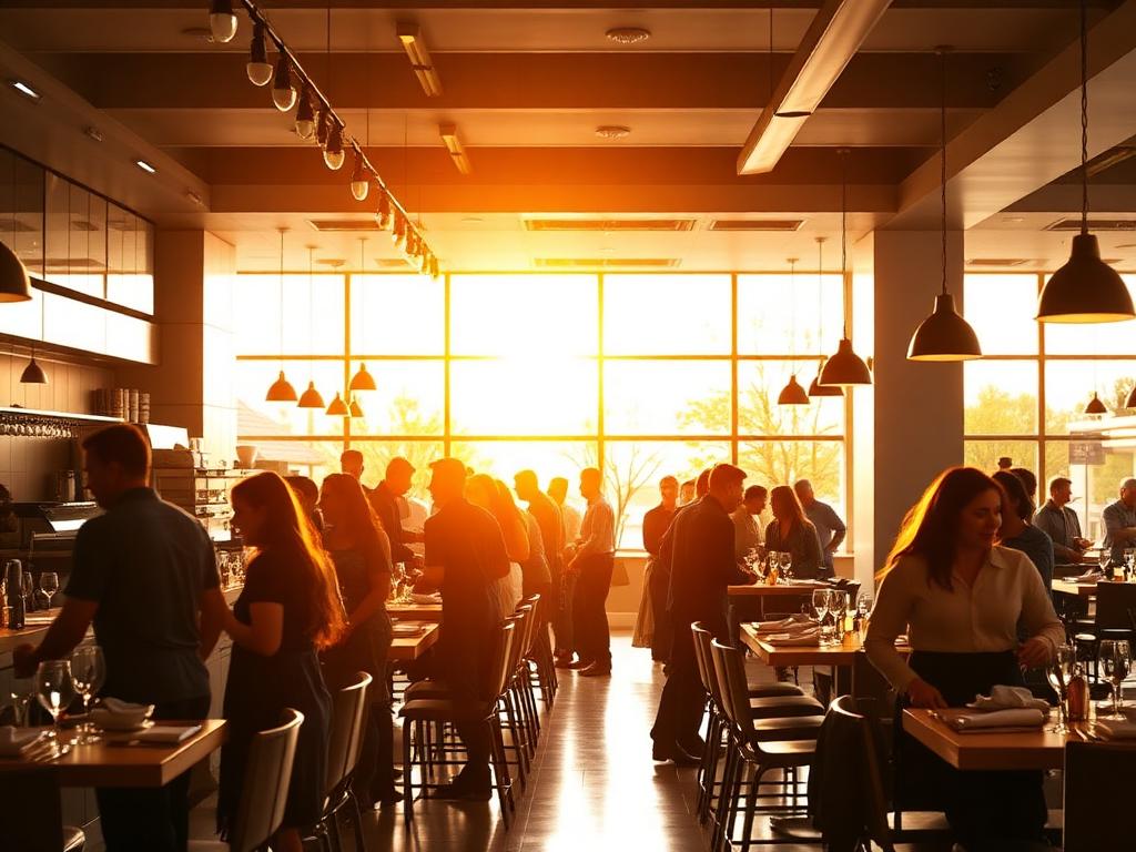 Busy restaurant dining room funded with working capital
